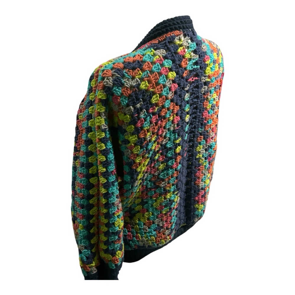Colorful Crochet Cardigan-Artesian handcrafted - Picture 3 of 6